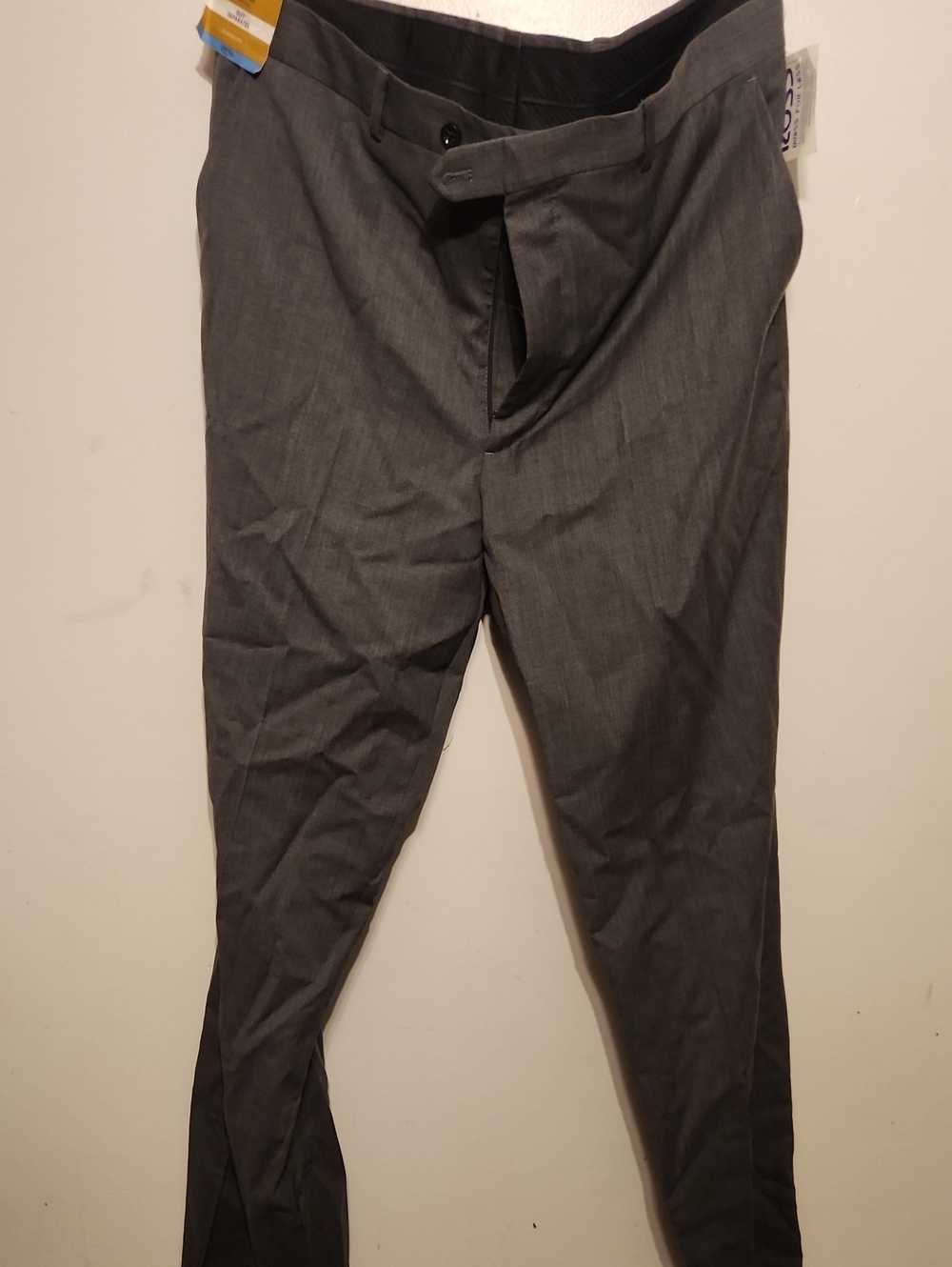 Stafford Men's Charcoal Dress Pants - Tailored Front